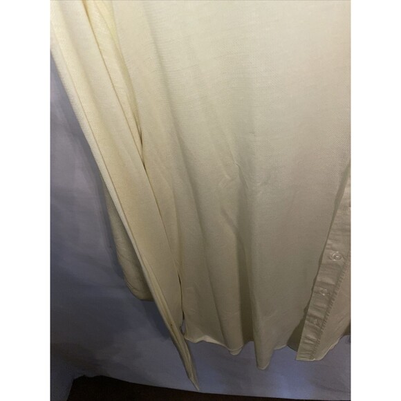 Reserve Dress Shirt Men’s Size Large Yellow Button Up Long Sleeve Cotton Linen - Picture 6 of 12